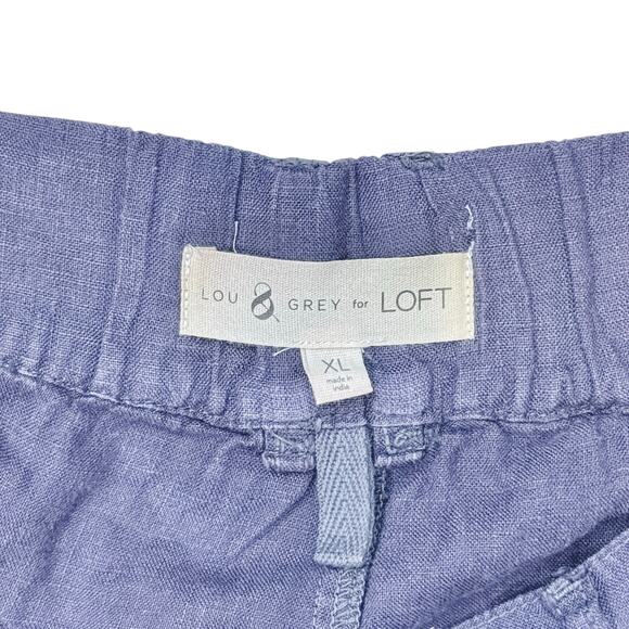 LOFT Women's Gray Linen Shorts - Size XL - Picture 5 of 6